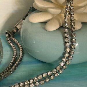 - Vintage rhinestone choker, quality clasp, great condition split strand d…